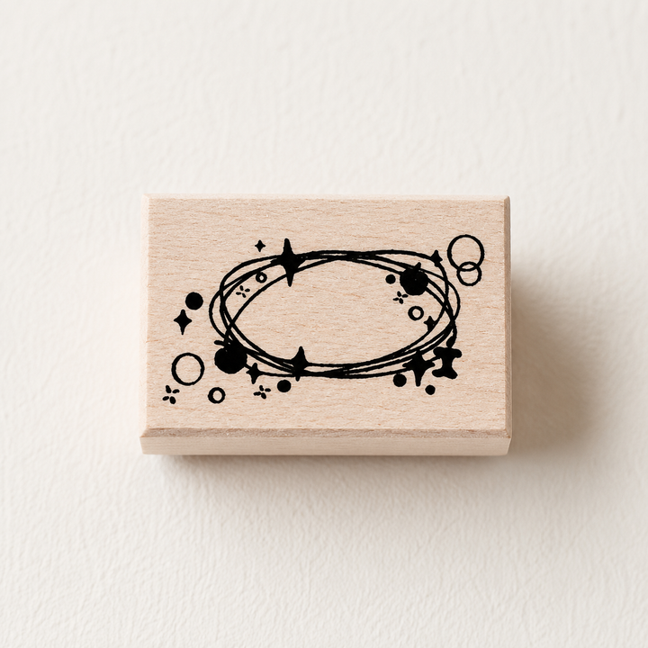 Apple Bubbles Wooden Rubber Stamp