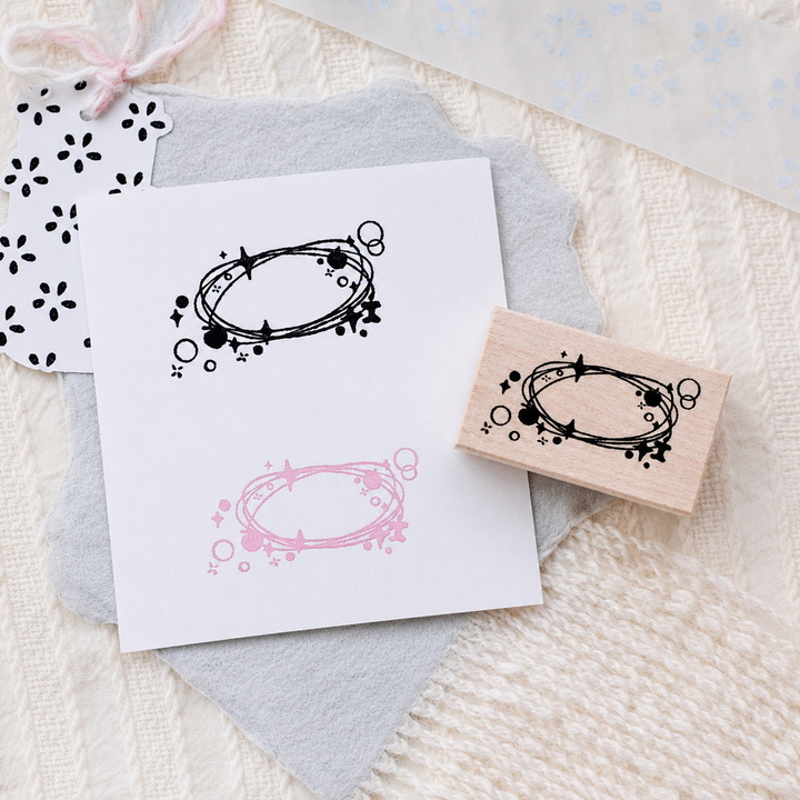 Apple Bubbles Wooden Rubber Stamp