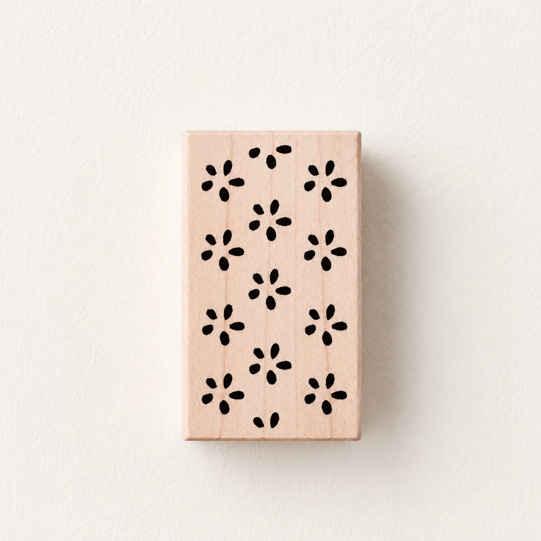 Apple Flower Frame Wooden Rubber Stamp