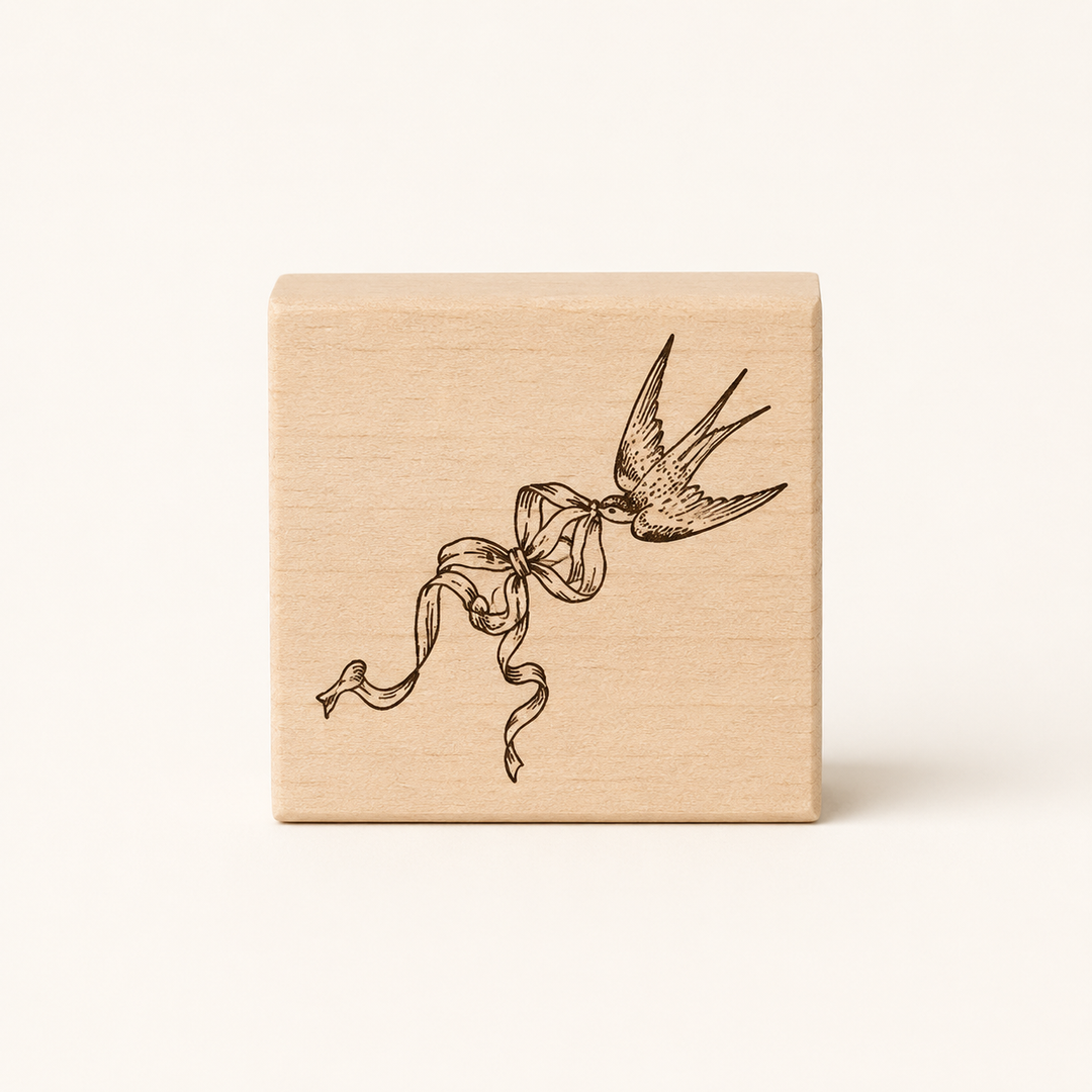 Bow Ribbon II Wooden Rubber Stamp