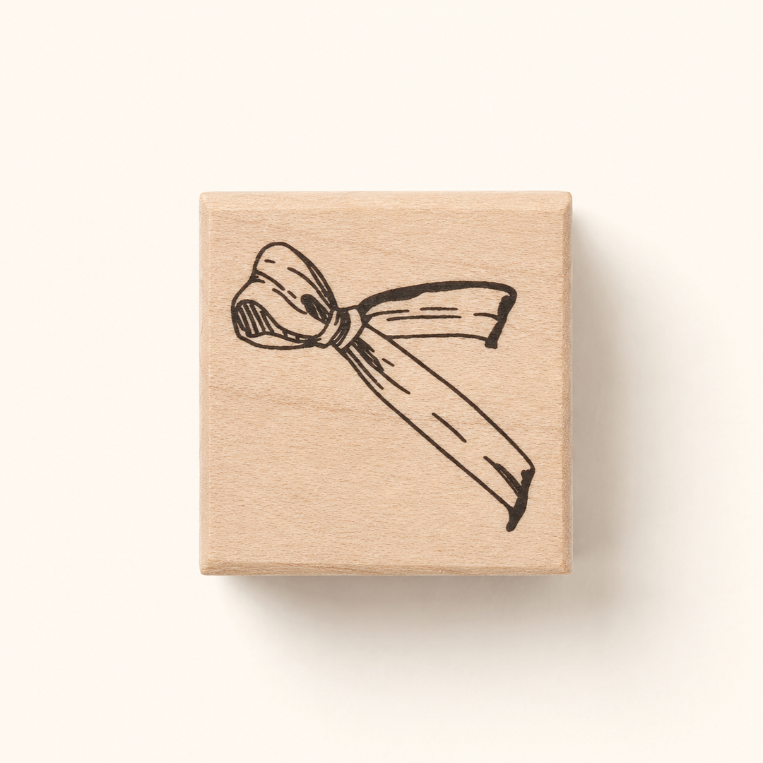 Bow Ribbon I Wooden Rubber Stamp