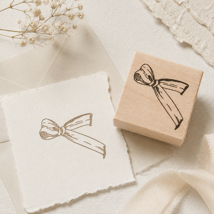 Bow Ribbon I Wooden Rubber Stamp