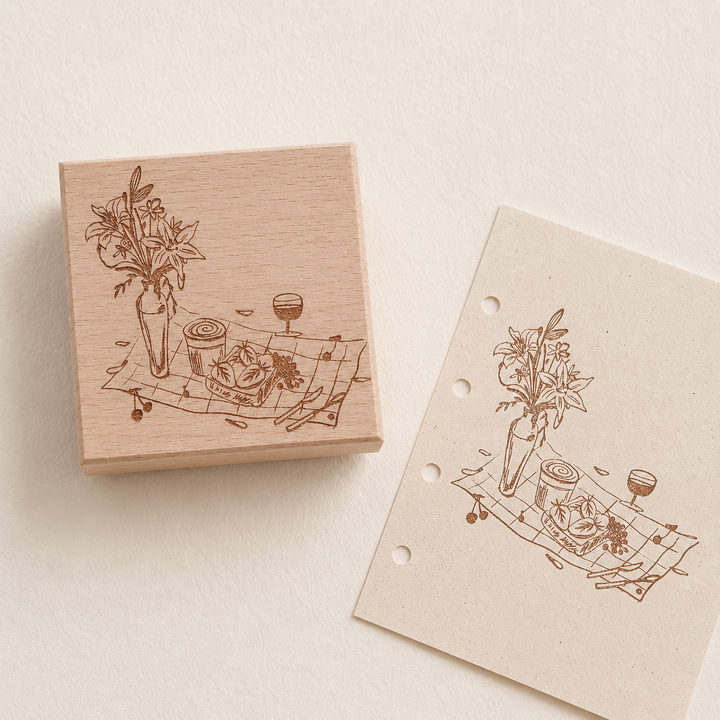 Brunch Time Wooden Rubber Stamp