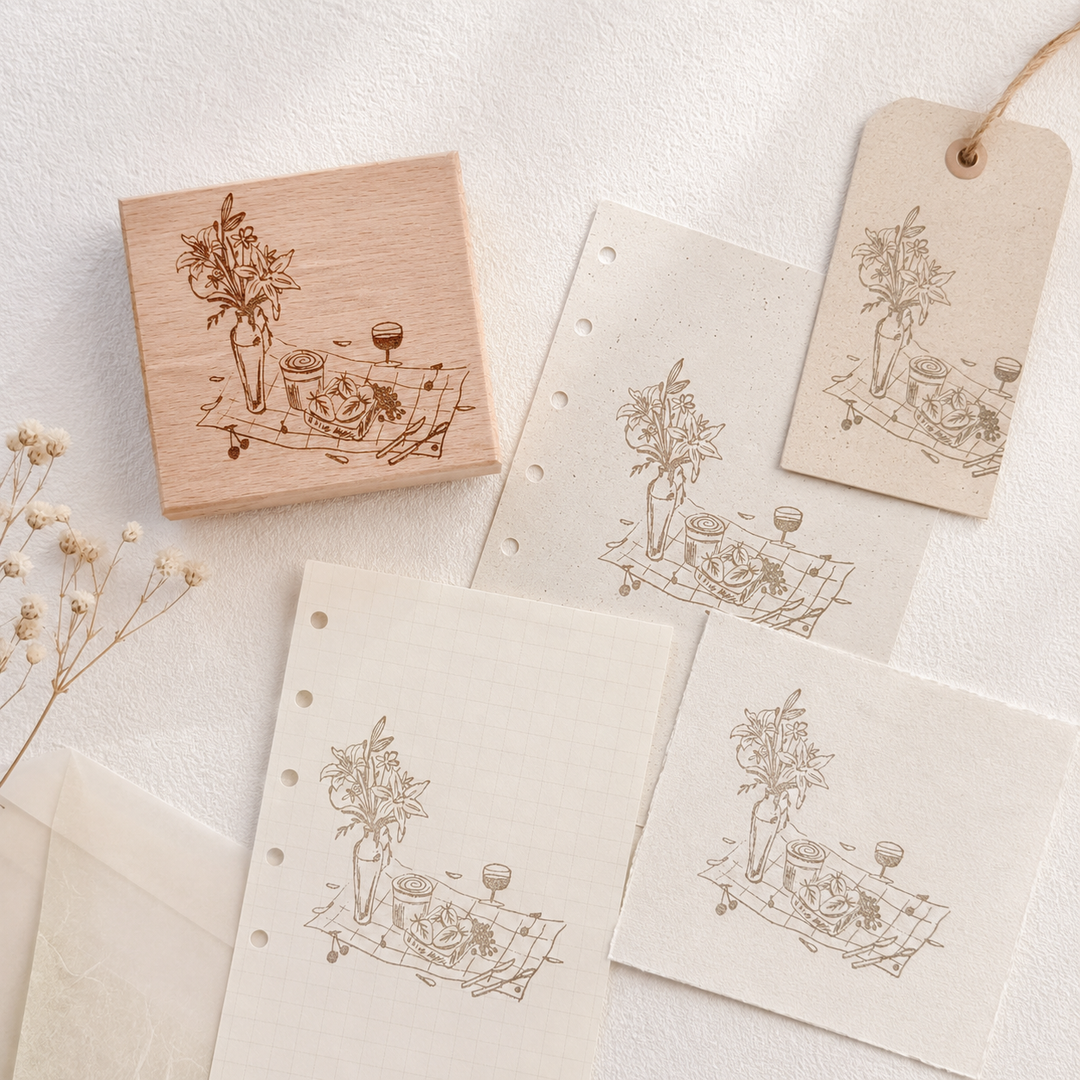 Brunch Time Wooden Rubber Stamp