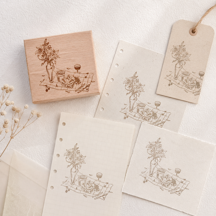 Brunch Time Wooden Rubber Stamp