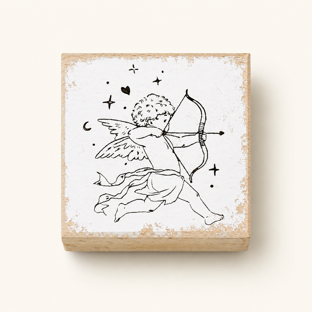 Cupid Angel Wooden Rubber Stamp