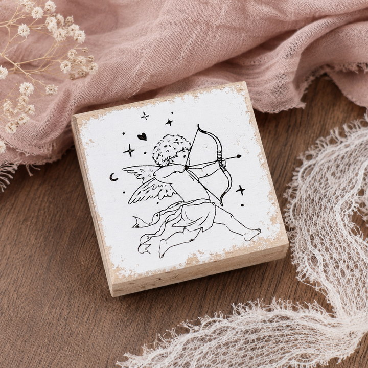 Cupid Angel Wooden Rubber Stamp