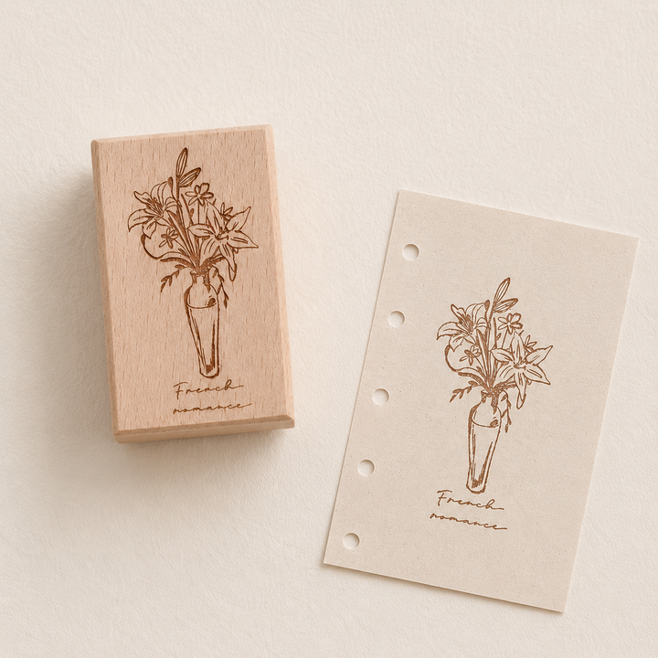 Lily Bouquet Wooden Rubber Stamp