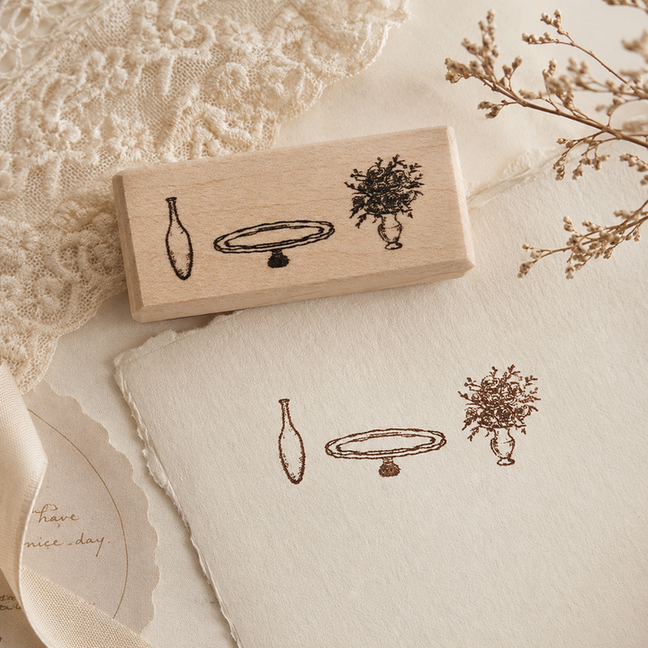 Mini Home Objects Set II Wooden Rubber Stamp