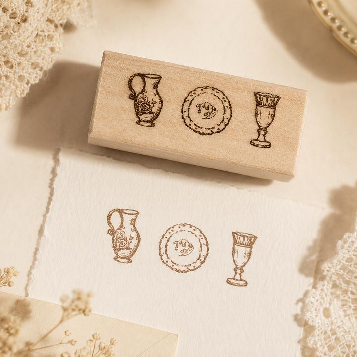 Mini Home Objects Set I Wooden Stamp