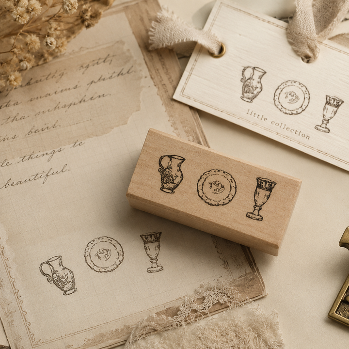 Mini Home Objects Set I Wooden Stamp
