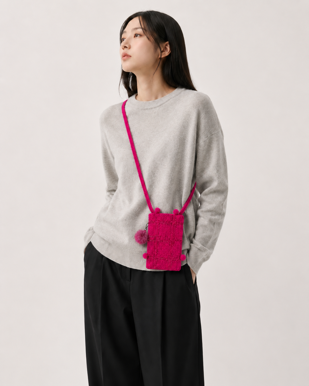 Rose Red Handmade Crochet Mini Crossbody Bag