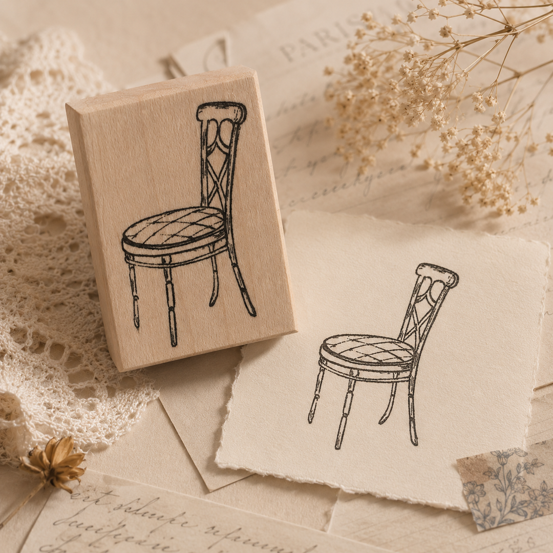 Single Chair Wooden Stamp | NelCreate