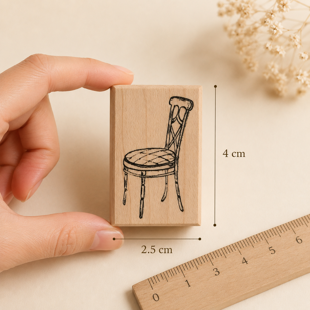 Single Chair Wooden Stamp | NelCreate