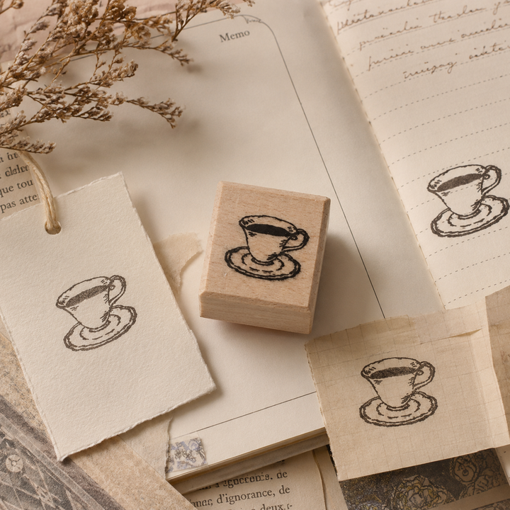 Teacup Wooden Rubber Stamp