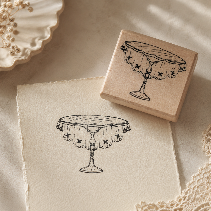 Vintage Coffee Table Wooden Stamp