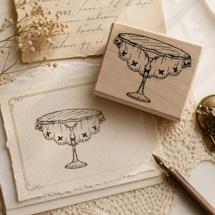 Vintage Coffee Table Wooden Stamp
